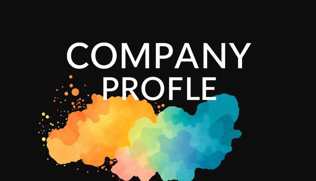 Generate an image of a company profile using the Canva Watercolor Company Profile template.