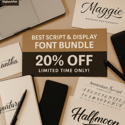 Best Script & Display Font Bundle – Limited Time 20% OFF | DigiTechPak
