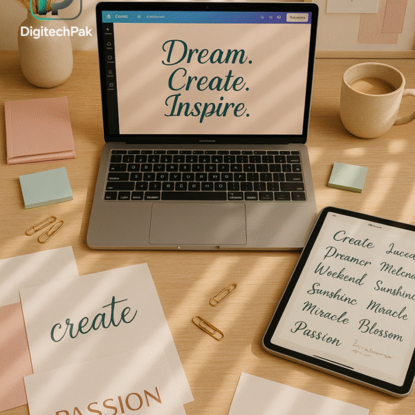 “Handwritten font bundle for Canva and Photoshop – digital download preview