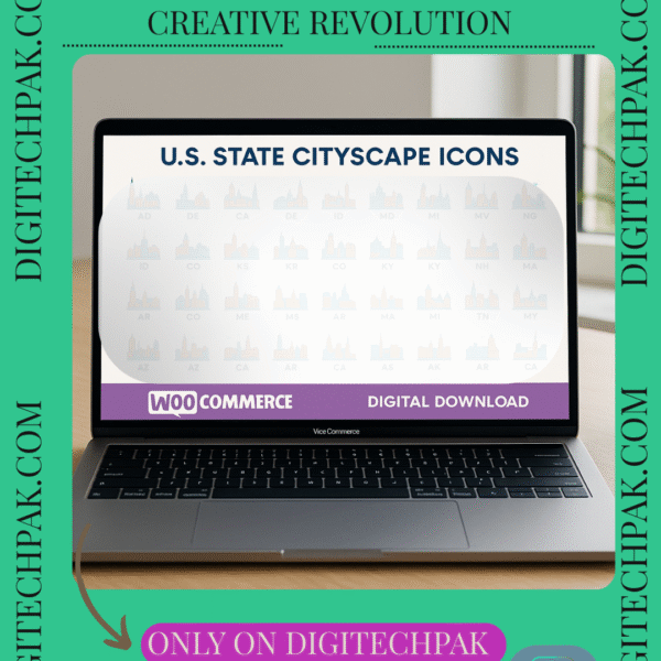 50 US States Cityscape Icons SVG PNG | DigiTechPak