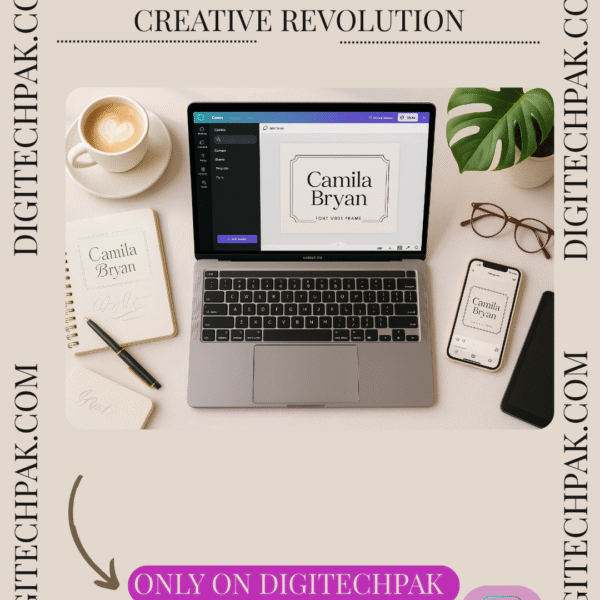 Camila Bryan Canva Font Frame Template by DigiTechPak