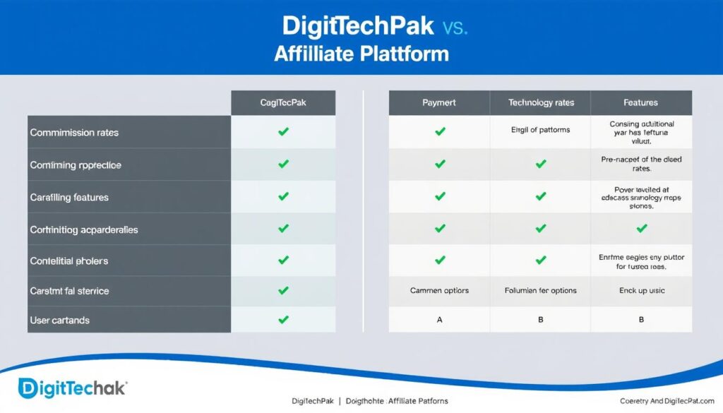 DigiTechPak vs Other Affiliate Platforms comparison summary DigiTechPak vs Other Affiliate Platforms comparison summary