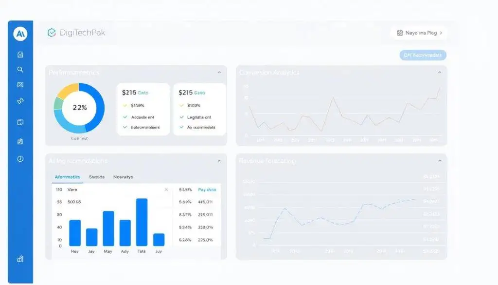 DigiTechPak's AI-powered optimization dashboard showing performance metrics DigiTechPak's AI-powered optimization dashboard showing performance metrics