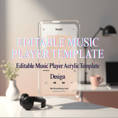 Music Player Acrylic Template – Editable Digital Design