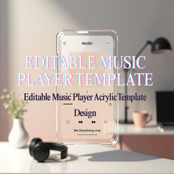 Music Player Acrylic Template – Editable Digital Design