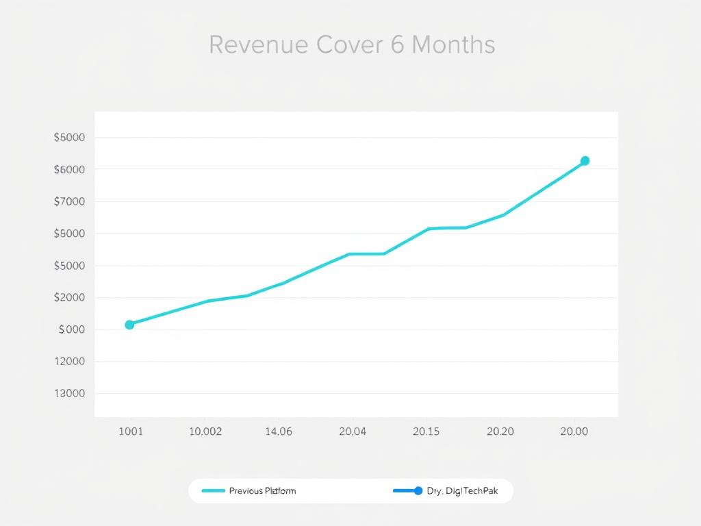 Graph showing revenue increase after switching to DigiTechPak Graph showing revenue increase after switching to DigiTechPak