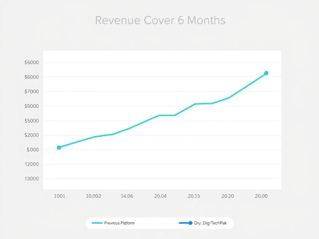 Graph showing revenue increase after switching to DigiTechPak Graph showing revenue increase after switching to DigiTechPak