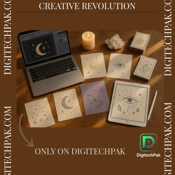 Hand Drawn Mystic & Celestial Bundle – Digital Art Pack