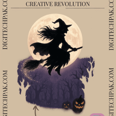 Halloween Witch Graphic Design PNG – Spooky & Creative Digital Art