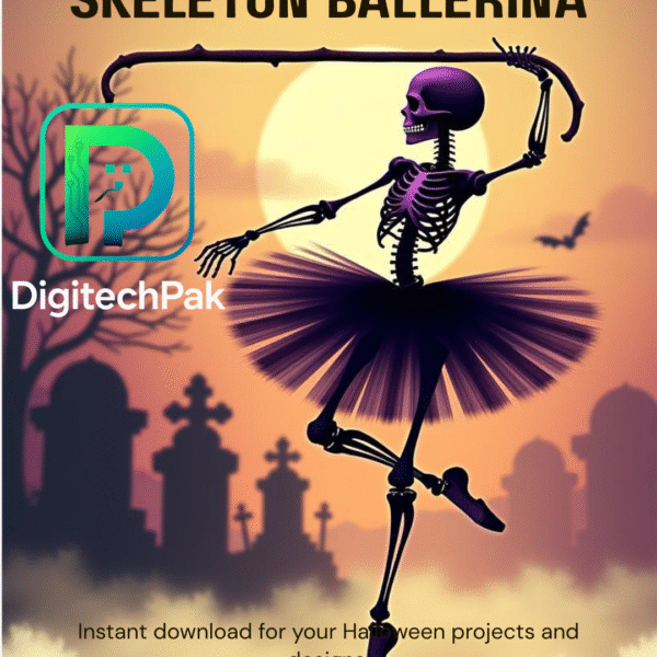 Halloween Skeleton Dancing Ballerina PNG