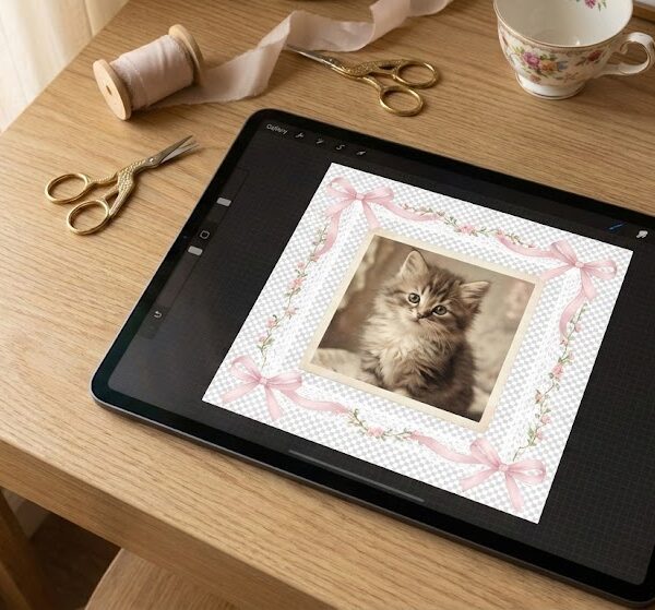 Border-Frame-Coquette-PNG-with-Pink-Bows-and-Transparent-Background-for-Sublimation