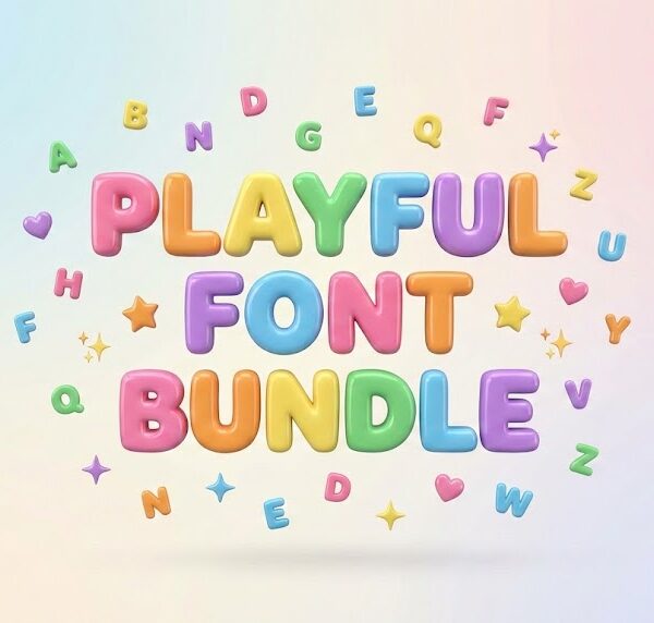 Playful Font Bundle: 50+ Quirky Fonts for Canva & Adobe (Commercial License)