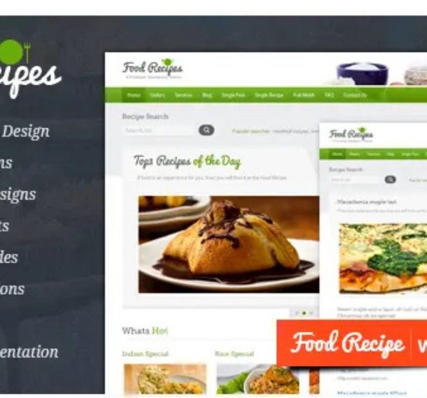 Food Recipes WordPress Theme - Official License Activation (Lifetime Updates)