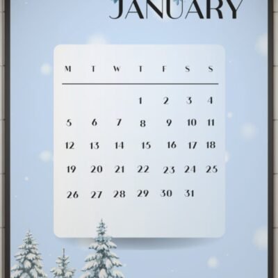 Minimalist 12-Month Wall Calendar 2026 | Modern Printable Planner | Home & Office Decor