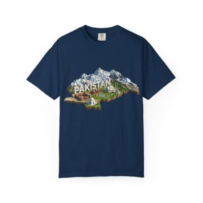 Heritage of Pakistan: 3D Topographical Map & Landmarks Graphic Tee