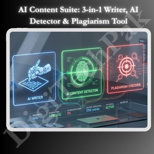 AI Content Suite Pro v3.0 – All-In-One Content Generator, Plagiarism Checker, AI Content Detector  & SEO Optimizer