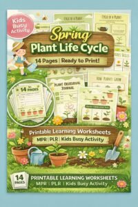 Spring Plant Life Cycle Busy Book | 14-Page Educational Printable