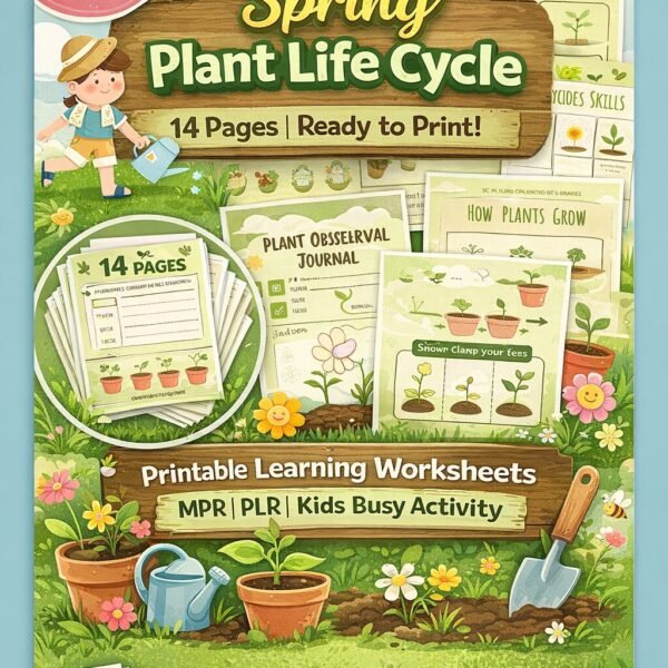 Spring Plant Life Cycle Busy Book | 14-Page Educational Printable