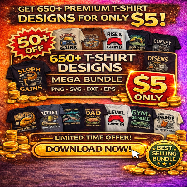 650+ T-Shirt Designs Bundle | Print On Demand Mega Pack | Digital Download