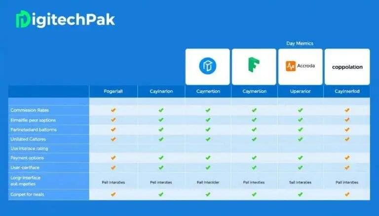 DigiTechPak vs Other Affiliate Platforms comparison chart showing key metrics